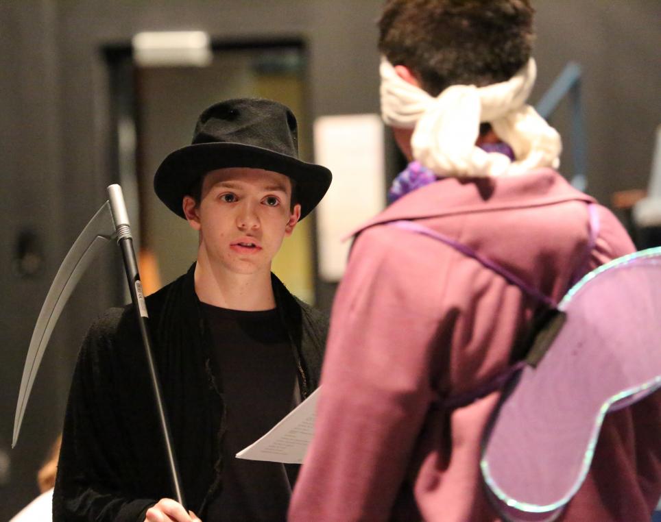 Penn Drama Club students rehearse for the "Boo Bash".
